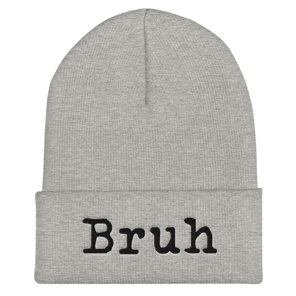 Grey beenie with the word 