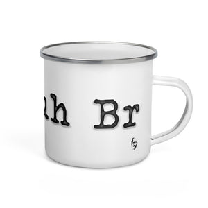 
                  
                    Load image into Gallery viewer, White mug with silver lip and the end of &amp;quot;Bruh&amp;quot; on the left and &amp;quot;Br&amp;quot; with Steve Harvey&amp;#39;s head graphic in the lower right corner
                  
                