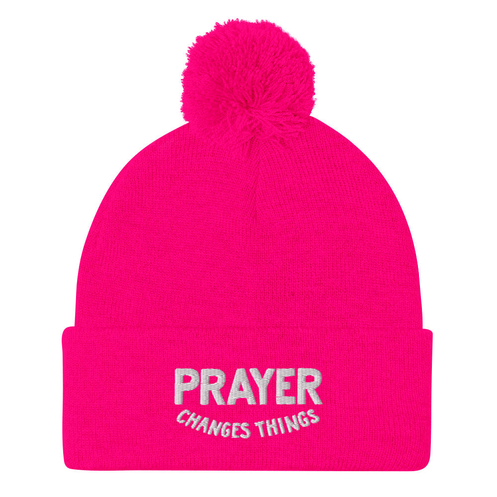 
                  
                    Load image into Gallery viewer, Steve Harvey Beanie Prayer Changes Things Hot Pink
                  
                