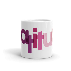 
                  
                    Load image into Gallery viewer, White Mug &amp;quot;Gratitude&amp;quot; every few letters the color is different and a text is horizontally misaligned-side view &amp;quot;atitu&amp;quot;&amp;quot;
                  
                