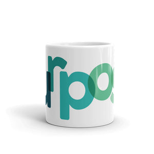 
                  
                    Load image into Gallery viewer, White Mug with &amp;quot;Purpose&amp;quot; every few letters the color is different and a text is horizontally misaligned - side view - &amp;quot;rpo&amp;quot;
                  
                
