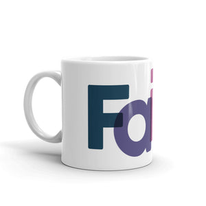 
                  
                    Load image into Gallery viewer, White Mug with &amp;quot;Faith&amp;quot; each letter is various colors wrapped around - side view shows &amp;quot;Fa&amp;quot;
                  
                